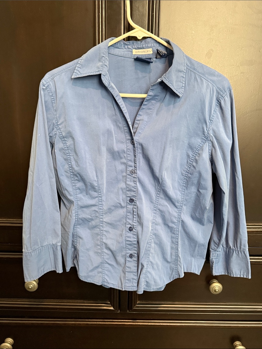 DC Stretch Button-Up Shirt in Light Blue